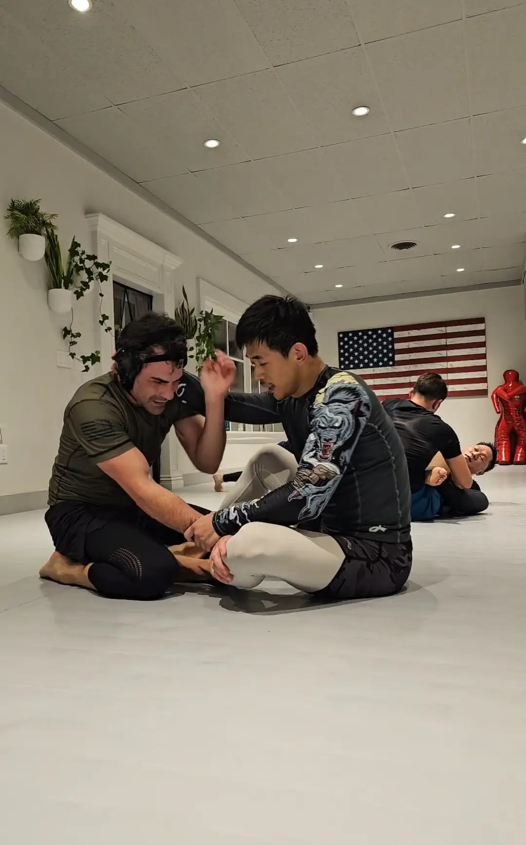 Training partners learning together on the mats